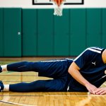 Post-Game Stretching**

"A basketball player, fully clothed in sports attire, stretching their hamstring after a game on an indoor court. The player is smiling slightly, looking relaxed. In the background, a blurred view of other players packing up. Safe for work, appropriate content, perfect anatomy, correct proportions, natural pose, well-formed hands, proper finger count, natural body proportions, professional, fully clothed, modest, family-friendly. High quality, dynamic lighting, professional photography."

**