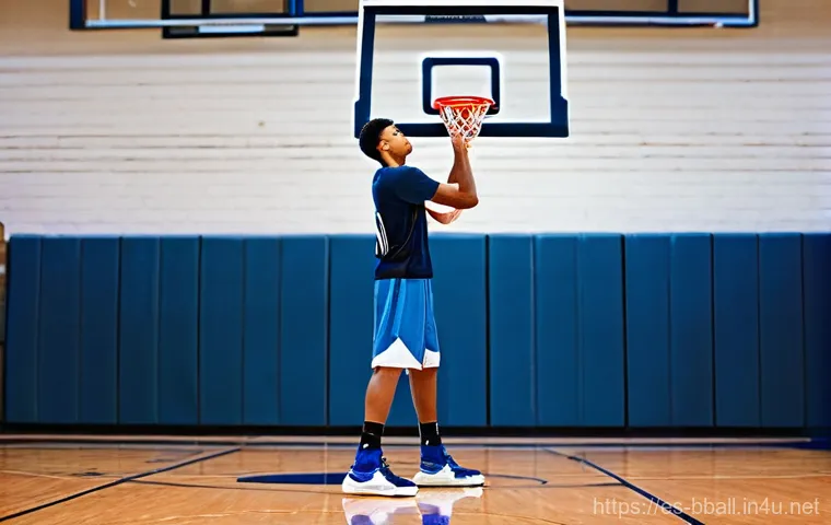 농구 슈팅 폼 개선 방법 - **Prompt 1: The Balanced Stance**
    "A confident male basketball player, aged around 20, stands on...