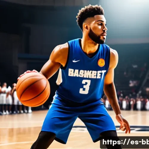 농구 선수 스카우팅 팁 - A dynamic basketball player demonstrating a winning mindset on the court: mid-action dribbling with ...