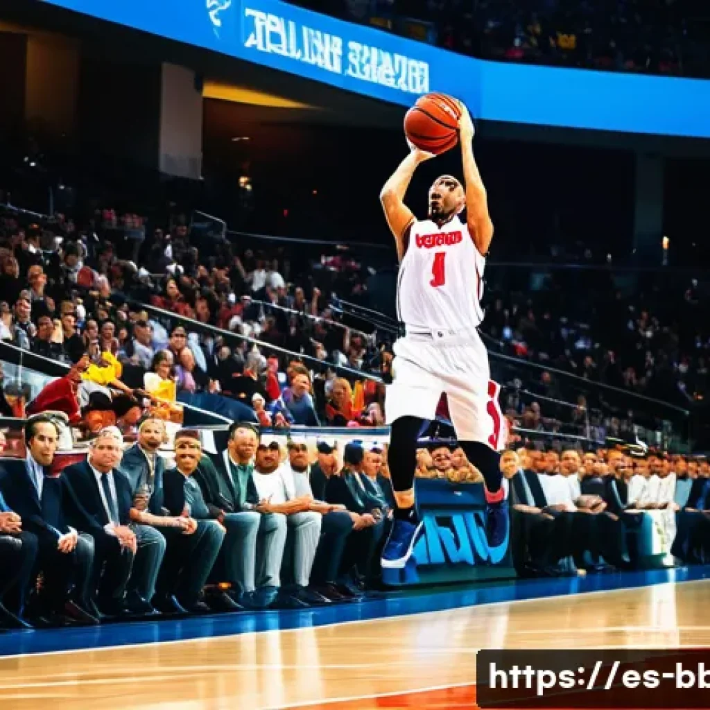 농구 영상 콘텐츠 기획 - A dynamic basketball game scene captured from a low ground-level angle, showing a male player in mid...